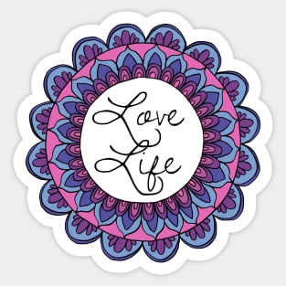 Love Life Purple Mandala Sticker